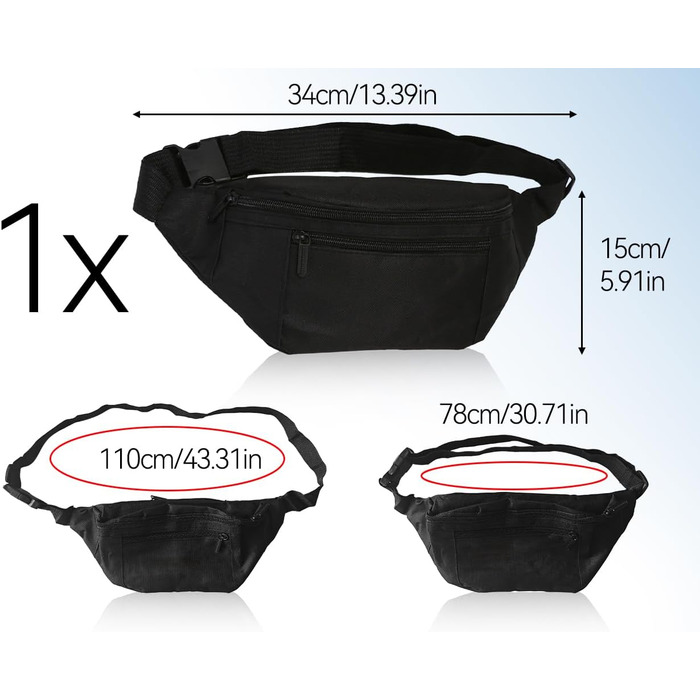 Чоловіча/Жіноча поясна сумка на пояс, шкіряна, водонепроникна, для спорту, подорожей та активного відпочинку (чорна)