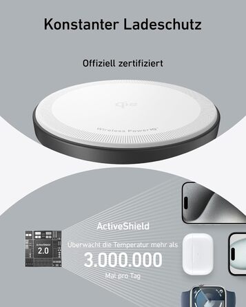 Anker MagGo 3-в-1 Бездротова Зарядка, 15W, MagSafe, Qi2, для iPhone 16/15/14/13, AirPods Pro, Apple Watch Ultra (з USB-C блоком живлення та кабелем), Чорний