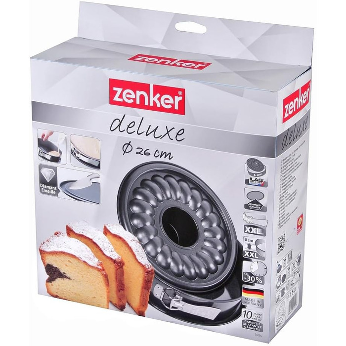 Форма для випічки Zenker Deluxe пружинна з антиприлипним покриттям, Ø 27.7 см, для індукції, 10 років гарантії