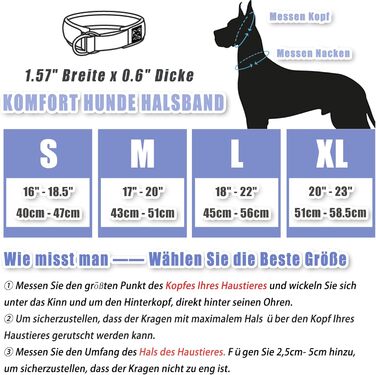 Нашийник для собак з неопрену, 4 см, світловідбиваючий, з нейлону, з зупинячем, зручний, для дресирування, анти-тяга, L, (Темно-синій, обхват шиї 45-56 см)