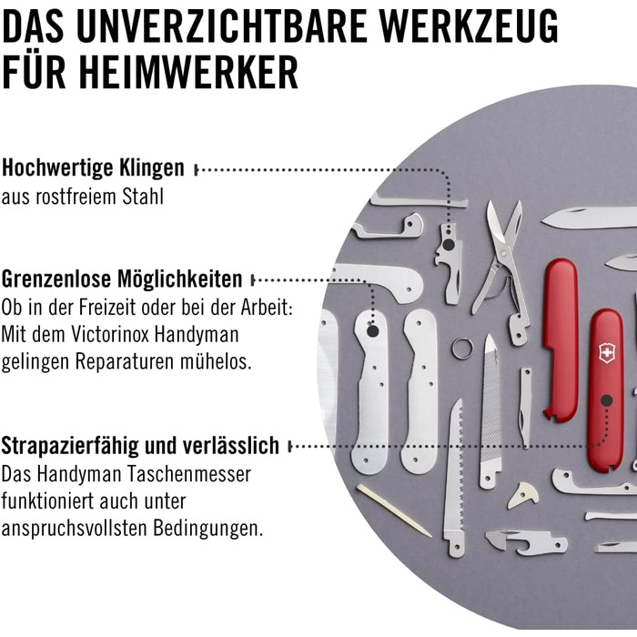 Мультитул Victorinox Handyman: 24 функції, ніж, відкривачка для консервів та корка, Швейцарський  ніж