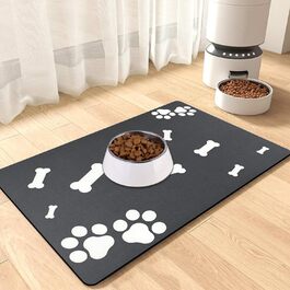 Нековзна килимок під миску для собак та котів, 40x60 см, чорний, швидковисихаючий, легко миється