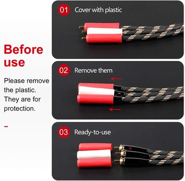 Акустичні кабелі SKW для колонок Hi-Fi, пара (2 шт.), 1.5м, з роз'ємами «банан», позолочені конектори, нейлонове обплетення