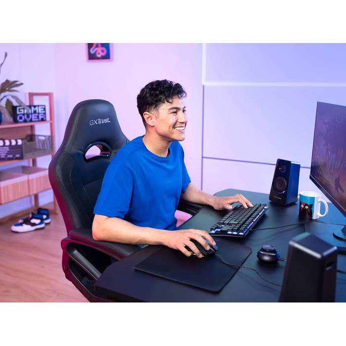 Trust Gaming GXT 38 2.1 Ігрова Акустична Система з Сабвуфером (для смартфона/ПК/планшета, 120 Вт), Чорний/Червоний