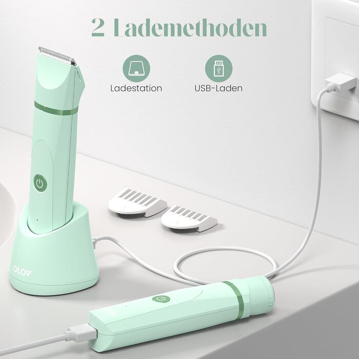Електричний жіночий епілятор для тіла та обличчя, для інтимної зони, USB, зелений