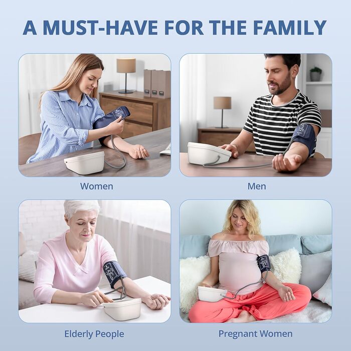 Автоматичний тонометр на плече з LCD-дисплеєм та регульованою манжетою (22–42 см), Perlweiß (білий)