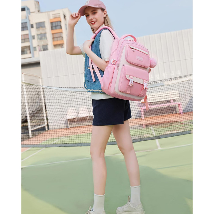 Шкільний рюкзак Makukke для дівчаток та підлітків, 30L, рожевий. Набір шкільних рюкзаків, водонепроникний, з багатьма кишенями. Підходить для хлопчиків та дівчат.