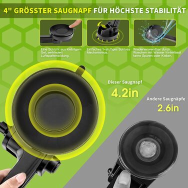 Тримач для планшета в авто/Вантажівка, міцний кріплення на присоску, довгий подовжений важіль, сумісний з iPad та іншими планшетами (16.7 дюймів, чорний)