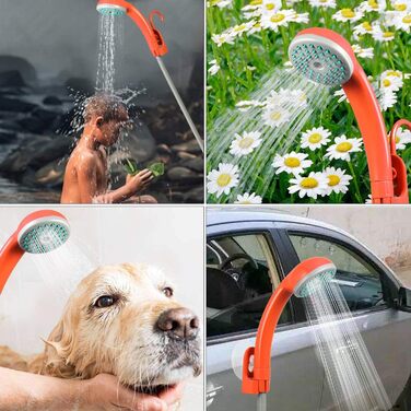 Portable Outdoor Camping Shower, Bidet Handheld Shower, Two Rechargeable 2200 mAh Batteries, Water Pump for Camping, Hiking, Outdoor Travel