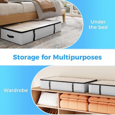 Органайзери для зберігання Oak & Tea 90L 4 шт. для взуття, одягу, під ліжко. Водонепроникні, з прозорою панеллю, 100x50x18 см