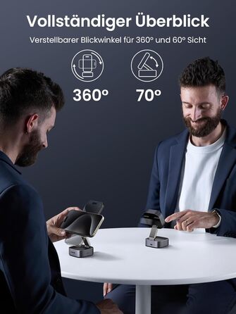 Ugreen MagFlow Qi2 Бездротова зарядка 15W 2-в-1 MagSafe для iPhone 15/16/17, AirPods + Кабель 1м