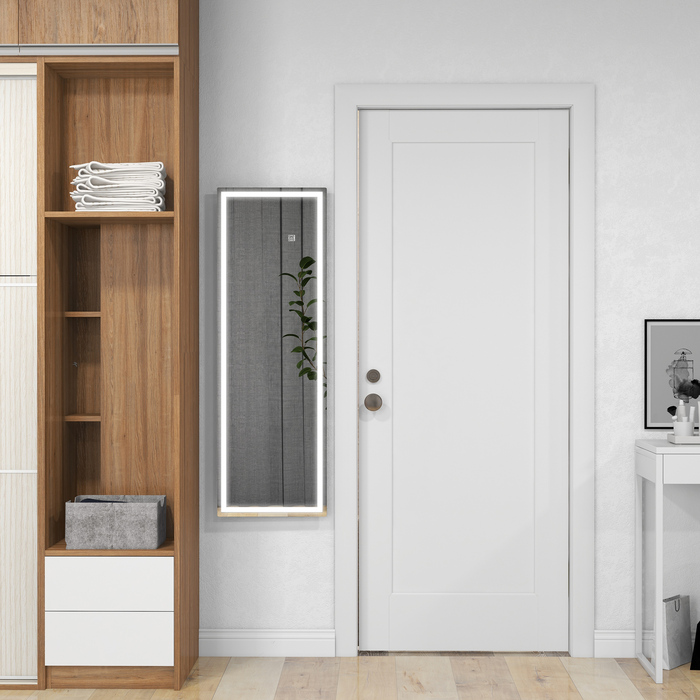 HOMCOM Wall Mirror 120 x 40 cm Full-Length Mirror with LED Lighting, 3 Light Colors, Rectangular Mirror with Touch Switch, Memory Function for Bedroom, Bathroom | Aosom