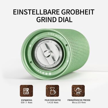Ручна кавомолка TIMEMORE C3 Esp Pro з нержавіючої сталі для еспресо, внутрішнє регулювання помелу, подвійне підшипникове кріплення