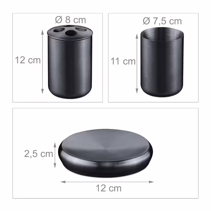 Relaxdays 5-piece Bathroom Set Stainless Steel
