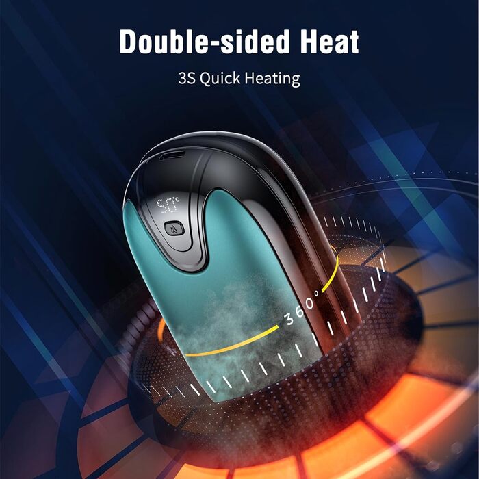 Електричні грілки для рук, набір 2 шт., перезаряджувані, портативні, 3 режими нагріву, ідеальний подарунок для спорту, гольфу, кемпінгу, блакитні