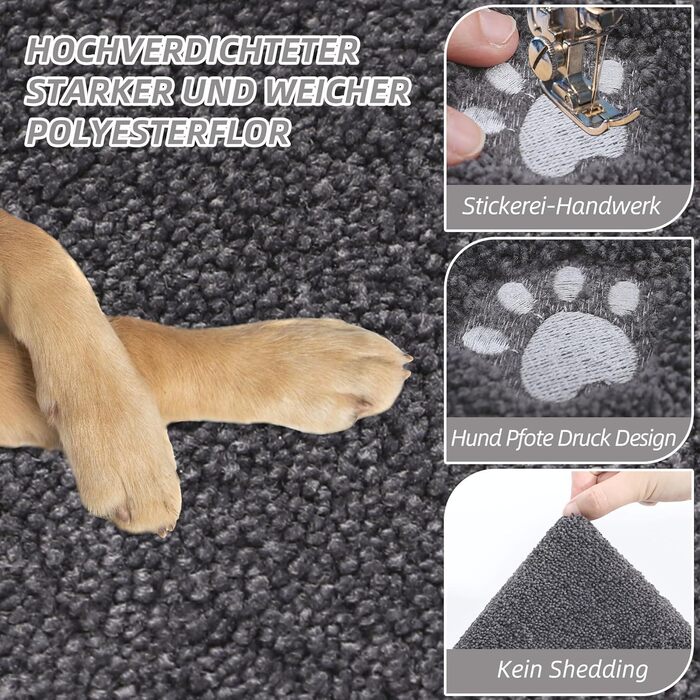 Килимок для дому BEQHAUSE 80x120 см, сірий - для входу, коридору, передні/задні двері, миється