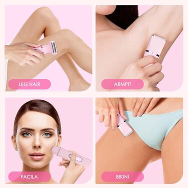 Електричний жіночий тример 3-в-1 MIFXIN для бікіні, тіла, обличчя. Вологостійкий IPX6. У комплекті: тример, епілятор, бритва. (Лідний/Рожевий)