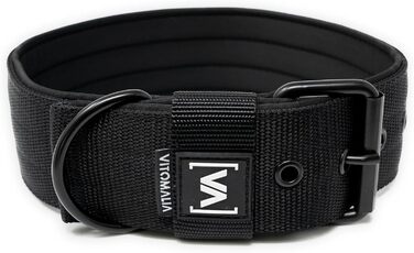 Нашийник для собак середнього розміру, 4 см, з неопреновою підкладкою, чорний, з нержавіючою сталею, 45-55 см