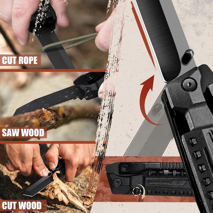 Freelander 21-in-1 Folding Multitool - Pliers, Knife, Saw, Screwdriver Bits, Camping Gear with Nylon Pouch for Outdoor Use, Men's Gift
