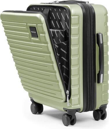 Чемодан Travely з полікарбонату, 77 см, XL, 100 л - міцний валіза з TSA замком та відділенням для ноутбука (55x40x23 см), колір: Небесно-зелений