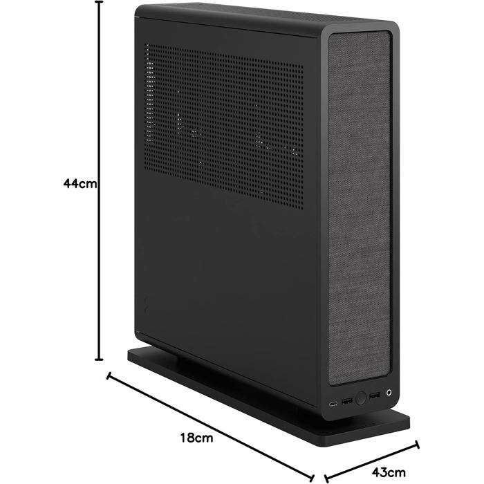 Корпус Fractal Design Ridge Black Mini-ITX для ігрового ПК з PCIe 4.0, 2 вентилятори 140мм PWM, USB Type-C
