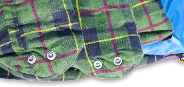 Спальний мішок Alexika Tundra Plus - теплий, зручний, прямокутний, 3-сезонний для дорослих та сімей, для кемпінгу та відпочинку на природі при низьких температурах (-2°C), з компресійним мішком, ліворуч