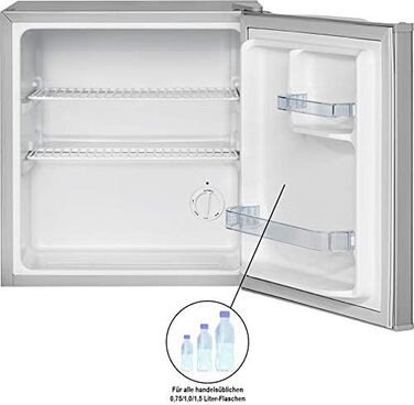 Міні-холодильник Bomann® 42 літри | Холодильник для напоїв для офісу, кемпінгу та геймінгу | Тихий, 39 дБ | Мінібар з можливістю зміни напрямку відкривання дверцят | 51x45x45 см | KB 7346 inox