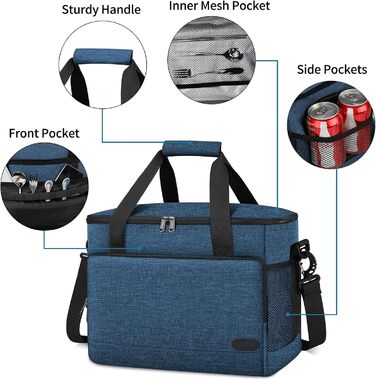 Термосумка Lubardy 15L сірого кольору: велика, складана, водонепроникна, для пікніків та обідів