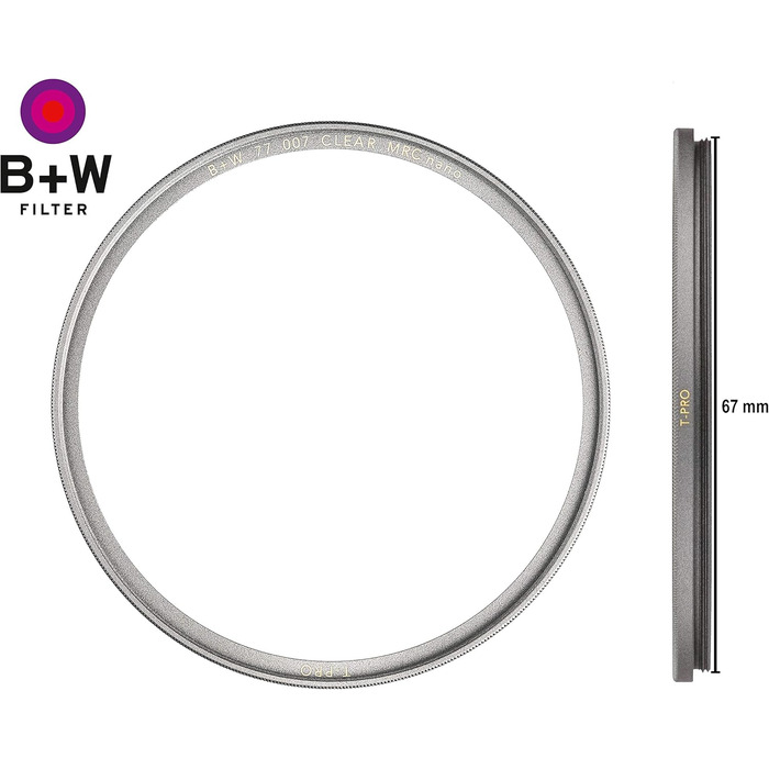 Фільтр захисний B&W T-Pro 67mm, MRC Nano, Titan-Finish, Ultra Slim, 16 шарів покриття
