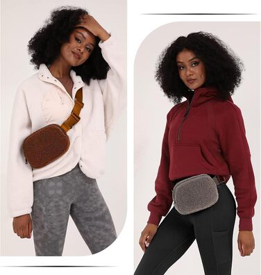 Жіноча/Чоловіча поясна сумка на стегно з овечої вовни (колір: коричневий) - для спорту, подорожей, активного відпочинку