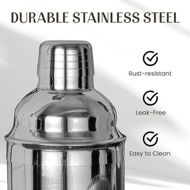 Набір для приготування коктейлів Mixology & Craft Cocktail Set 15-TLG. з нержавіючої сталі, барний аксесуар, сріблястий