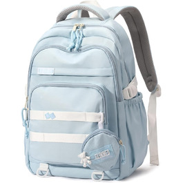Шкільний рюкзак для дівчаток-підлітків, водонепроникний, легкий, великого об'єму, модний, для школи або подорожей - блакитний