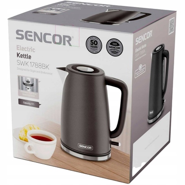 Електричний чайник Sencor SWK1788BK, 1,7 л, 2200 Вт, елегантний стиль, чорний