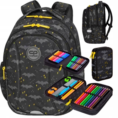 Багатовідсінковий шкільний рюкзак CoolPack, чорний, 21 л