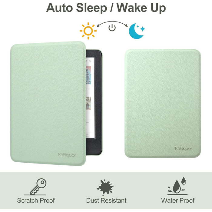 Чохол для електронних читалок Tolino Shine/Clara Colour/Kobo Clara Colour з підставкою та петлею, зелений (Agave Grün)