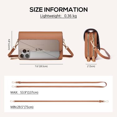 Сумка кросбоді Roulens Klein Handy B-braun/Beige з екошкіри для документів та телефону, регульований ремінець