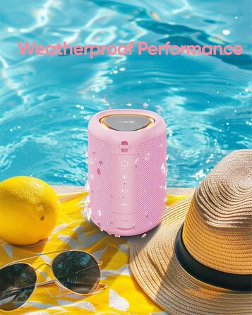 Портативна Bluetooth колонка AY з підсвіткою, IPX5 водостійка, AUX/TF картридер, стерео-паринг, 24 год роботи від акумулятора, для дому та відпочинку на природі (зелена)