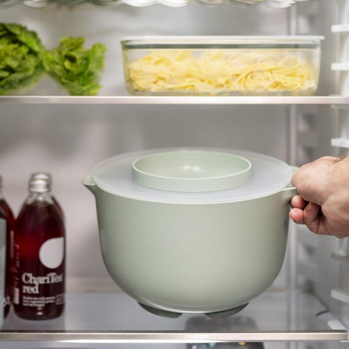 Миска з кришкою Mepal Chef it 3000 мл, антиковзке дно, для мікрохвильової печі та посудомийки, термостійка до 110°C, крейдяний колір