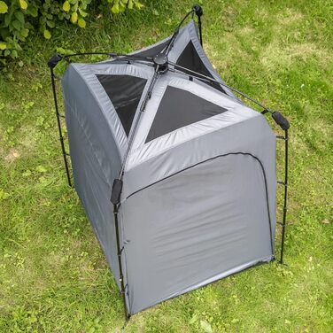 Skandika Camping Shower Tent | Changing Tent with 210cm Height, Silver-Coated, Private, Separate Ground Sheet, Coverable Window with Mosquito Net, Shower Attachment | Toilet Tent (Quick Setup)