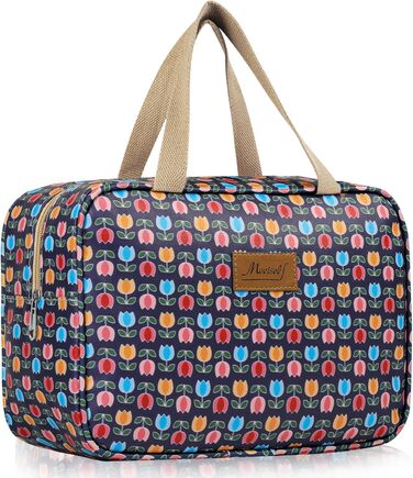 Велика косметичка для подорожей, жіноча косметичка-органайзер, велика сумочка для косметики з ручкою, аксесуари для жінок та чоловіків, #9 Листя (^14 Кольорові квіти)