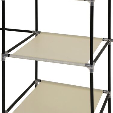 SONGMICS Closet, Clothes Rack, Folding Wardrobe with Clothes Rod, Garment Rack, Storage, Pockets, Shoes, Bedroom, Dressing Room, 45 x 150 x 175 cm, RYG12B (Beige)