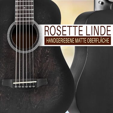 Акустична гітара Pyle для дітей та початківців, ½ розміру, з аксесуарами, чорна матова, 86 см