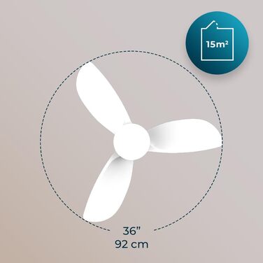 Стельовий вентилятор Cecotec EnergySilence Aero 3050 з LED підсвіткою, 36 дюймів, білий