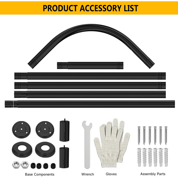 Штанга для душу L-подібної форми, регульована, 75-170 см, нержавіюча сталь, кут, чорний колір, з кільцями для душу, для ванної кімнати, ванни, роздягальні
