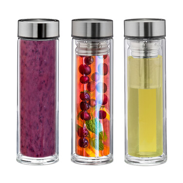 Relaxdays Mesh Filtered Water Bottle to go