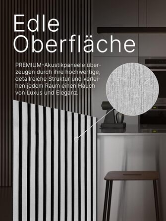 Акустичні настінні панелі з фетру Brushed Silver 364, комплект 2 шт. (275x54 см, загальна площа 1,485 м²)