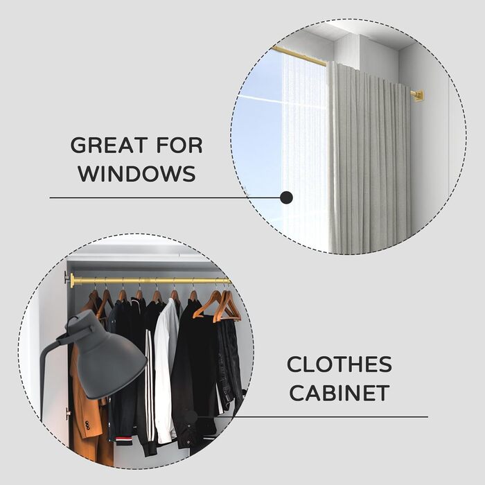 Натяжна штанга для душу Goldene, 79-200 см, регульована, без свердління, для ванної кімнати