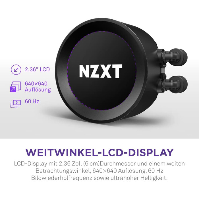 NZXT Kraken Elite RGB 2023 – 240мм рідинний кулер для ЦП з LCD-дисплеєм, білий, сумісний з Intel® та AMD®