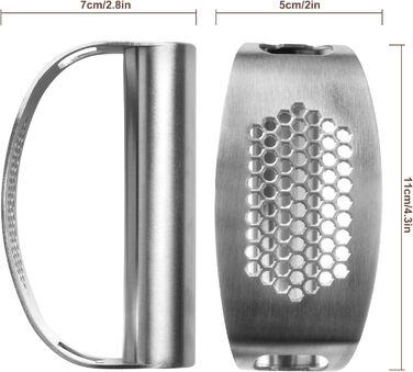 Пресс для часнику з нержавіючої сталі, подвійний функціонал, подрібнювач часнику, безпечний для миття в посудомийній машині