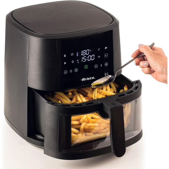 Фритюрниця аерологічна Ariete 4633 4L, 1400 Вт, 9 програм, чорна